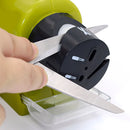 Paket Universeller elektrischer Zerkleinerer mit 4 Klingen aus Edelstahl + Professioneller tragbarer elektrischer Messerschärfer für alle Klingenarten