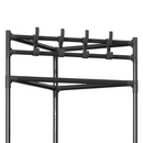 Multifunktionale Eckgarderobe mit 3 Schuhablagen und 4 Haken, Schwarz, 170 cm