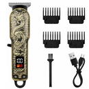 Professioneller Haar- und Konturentrimmer T-Blade, Kabellos, Wiederaufladbar über USB-C, LED-Display, 4 Aufsteckkämme, Laufzeit 120 Min