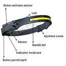 Paket LED-Solarleuchte für außen mit 3 Köpfen + LED-Stirnlampe mit Akku, Bewegungssensor