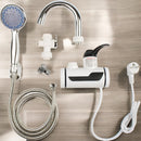 Elektrischer Durchlauferhitzer-Wasserhahn mit Dusche - LED-Anzeige, Wandmontage, 60°C