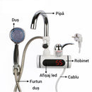 Elektrischer Durchlauferhitzer-Wasserhahn mit Dusche - LED-Anzeige, Wandmontage, 60°C