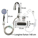 Elektrischer Durchlauferhitzer-Wasserhahn mit Dusche - LED-Anzeige, Wandmontage, 60°C