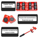 Professionelles Set zum Transportieren und Anheben von Möbeln - Kit mit Rollen und Hebel für einfache Umzüge