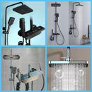 Premium-Duschsystem | Regenduschkopf mit Schlauch + 3 Strahlarten + integriertem Thermostat