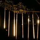 LED-Eisregen-Lichterkette mit fließendem Schneefall-Effekt – warmweißes Licht für innen und außen
