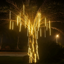 LED-Eisregen-Lichterkette mit fließendem Schneefall-Effekt – warmweißes Licht für innen und außen
