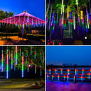 LED-Eisregen-Lichterkette mit fließendem Schneefall-Effekt – mehrfarbig, für innen/außen