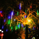 LED-Eisregen-Lichterkette mit fließendem Schneefall-Effekt – mehrfarbig, für innen/außen