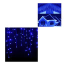 LED-Eisregen-Lichterkette für außen 12m Blau – 300 LEDs, 8 Lichtspiele