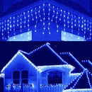 LED-Eisregen-Lichterkette für außen 12m Blau – 300 LEDs, 8 Lichtspiele