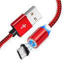 Magnetisches 3-in-1-Ladekabel mit LED - Lightning, USB-C, Micro-USB - Kompatibel mit iPhone/Android