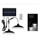 Set mit 2 LED-Solarleuchten mit Metallschirm und Fernbedienung - Beleuchtung für außen/innen