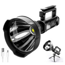 Wiederaufladbare LED-Taschenlampe mit Powerbank und Stativ - 4 Leuchtmodi