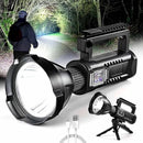 Wiederaufladbare LED-Taschenlampe mit Powerbank und Stativ - 4 Leuchtmodi