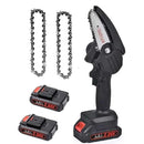 Akku-Mini-Kettensäge | Schwert 6 Zoll, 2 Akkus 24V + 2 Ketten
