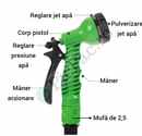 Flexibler Gartenschlauch, Länge 52 m, mit Sprühpistole inklusive