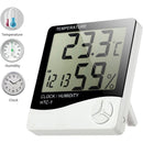Digitales Thermometer und Hygrometer mit Uhr und Wecker – LCD-Display, präzise Überwachung
