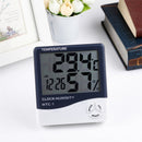 Digitales Thermometer und Hygrometer mit Uhr und Wecker – LCD-Display, präzise Überwachung