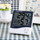 Digitales Thermometer und Hygrometer mit Uhr und Wecker – LCD-Display, präzise Überwachung