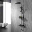 Premium-Duschsystem | Regenduschkopf mit Schlauch + 3 Strahlarten + integriertem Thermostat