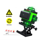 Laser-Nivelliergerät 4D mit 16 Linien, 4 Strahlen x 360 Grad, grüne Linien, Reichweite 25m, Genauigkeit ± 2mm/10m, Selbstnivellierung, rechter Winkel, Akkus 2 x 4000 mAh 4,2V, Fernbedienung