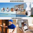 Set mit 2 WLAN-Überwachungskameras in Glühbirnenform 355° Full HD mit Panoramawinkel, Bewegungssensor und Zwei-Wege-Audio