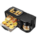 Elektrisches 3-in-1-Frühstücksgerät - Kaffeemaschine, Toaster und antihaftbeschichteter Grill