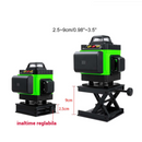 Laser-Nivelliergerät 4D mit 16 Linien, 4 Strahlen x 360 Grad, grüne Linien, Reichweite 25m, Genauigkeit ± 2mm/10m, Selbstnivellierung, rechter Winkel, Akkus 2 x 4000 mAh 4,2V, Fernbedienung
