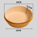 Set mit 100 Backpapieren für Heißluftfritteuse, Einweg, 16x20x4,5 cm, Braun