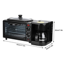 Elektrisches 3-in-1-Frühstücksgerät - Kaffeemaschine, Toaster und antihaftbeschichteter Grill