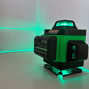 Laser-Nivelliergerät 4D mit 16 Linien, 4 Strahlen x 360 Grad, grüne Linien, Reichweite 25m, Genauigkeit ± 2mm/10m, Selbstnivellierung, rechter Winkel, Akkus 2 x 4000 mAh 4,2V, Fernbedienung