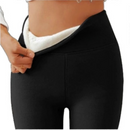 Gefütterte Damen-Leggings für die kalte Jahreszeit – Thermo, elastisch, mit feinem weißem Plüschfutter, hoher Bund und atmungsaktives Premium-Material