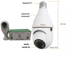 Set mit 2 WLAN-Überwachungskameras in Glühbirnenform 355° Full HD mit Panoramawinkel, Bewegungssensor und Zwei-Wege-Audio
