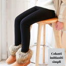 2er-Set gefütterte Thermo-Leggings, extra warm, elastisch, Einheitsgröße S-4XL, flauschiges Innenfutter