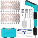 Professionelle pneumatische Nagelpistole - Komplettset mit 50 Nieten und Zubehör - Kaliber 7,3 cm